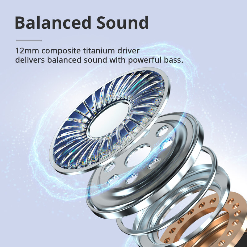 Tron smart Sounfii R4 Kopfhörer drahtlose Ohrhörer mit Bluetooth 5.3, Dual-Mic-Rausch unterdrückung, 26h Spielzeiten
