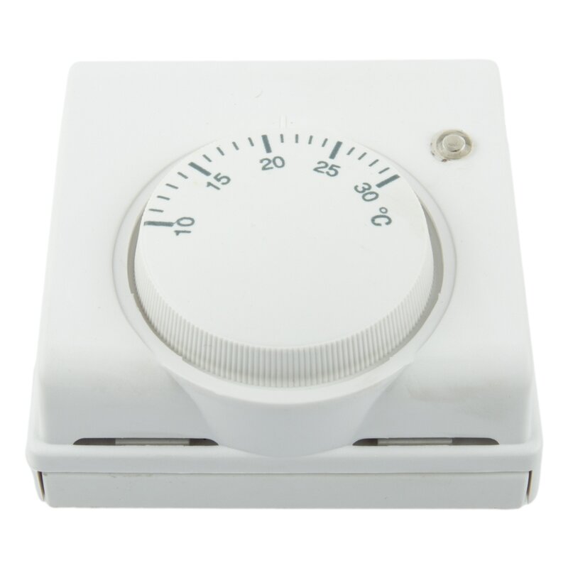 Controlador de temperatura L83 X H83 X T31mm Termostato branco, 220V AC, apto para sala mecânica, novo