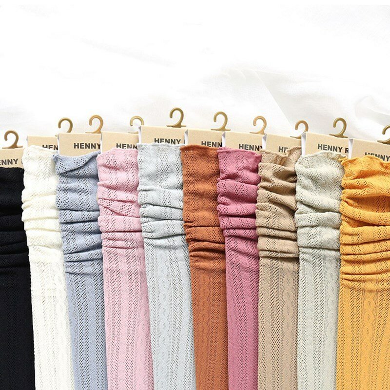 Calcetines largos Kawaii para mujer, medias de malla ahuecadas, Color sólido, estilo Harajuku, Retro, Vintage, japonés, primavera y verano