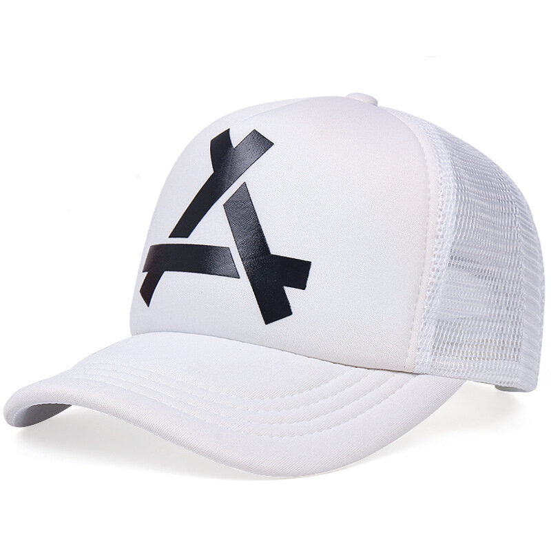 หมวกเบสบอลตาข่ายพิมพ์ลายสามเหลี่ยมระบายอากาศป้องกันแสงแดดหมวก Snapback สำหรับผู้หญิงผู้ชายกีฬากลางแจ้งเดินป่าหมวกพ่อ