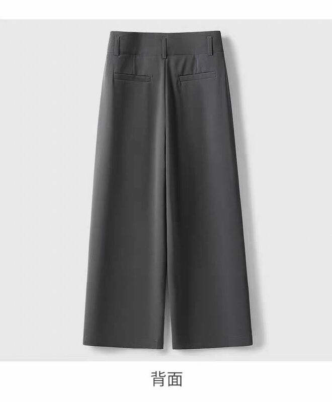 Новинка 2023, женские весенне-летние однотонные свободные Костюмные брюки в Корейском стиле, модные повседневные женские брюки с широкими штанинами, одежда X101