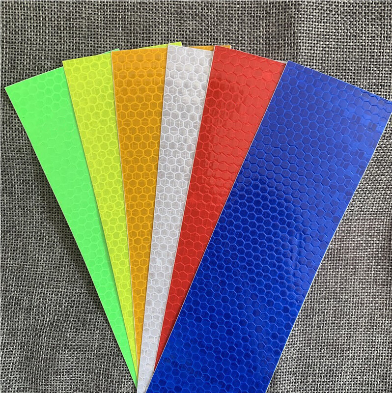 Back Gum Crystal Color Lattice Bicycle Outline Car Stickers Warning Stickers Reflective Strip Tape Safety Logo Reflective Film5M