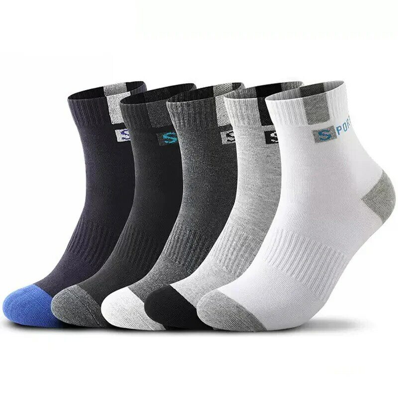 5Pairs/lot High Quality Bamboo Fiber Breathable Deodorant Middle Tube Socks Autumn Winter Cotton Sports Sock Men's Business Sock