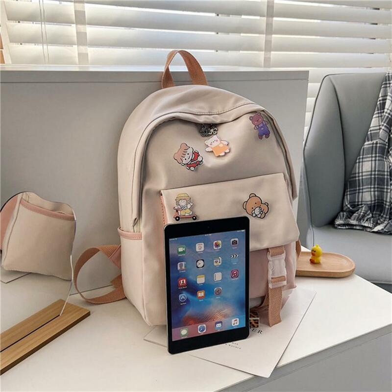 Рюкзак для девочек-подростков с регулируемыми лямками, водонепроницаемая вместительная школьная сумка для учеников старших классов