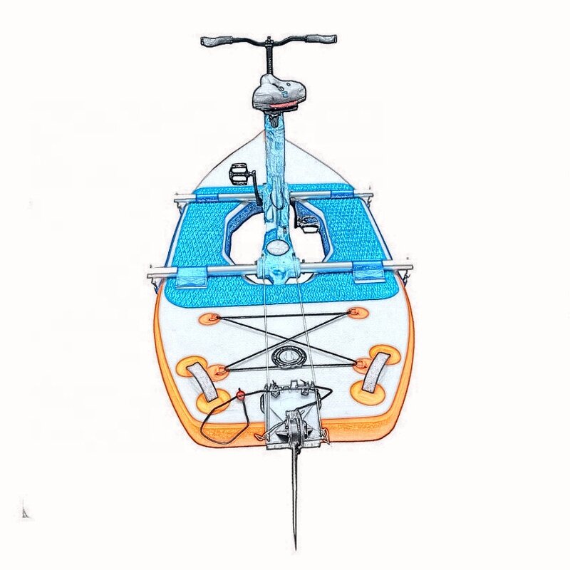 Sepeda air tiup Sungai sepeda laut, Pedal angsa perahu tandem sepeda listrik hidro