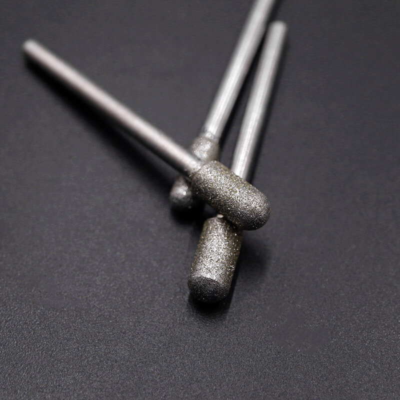 10 sztuk 150 # shank 3mm 1/1/1/2/3/4/5/6mm diamentowe szlifowanie punkt diamentowe szlifowanie zęby szlifowanie punkt Jade szlifowanie bity