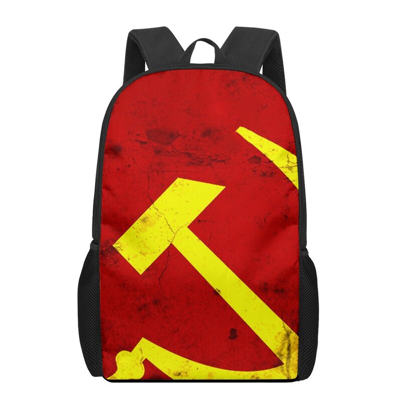 Saco de escola com a bandeira da união soviética da união soviética, para meninas e meninos, mochilas escolares, estudante, bolsa de livro