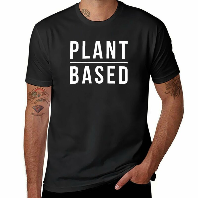 Plant Based 남성용 비건 티셔츠, 빈티지 신상 에디션 상의, 귀여운 상의, 크고 큰 그래픽 티셔츠