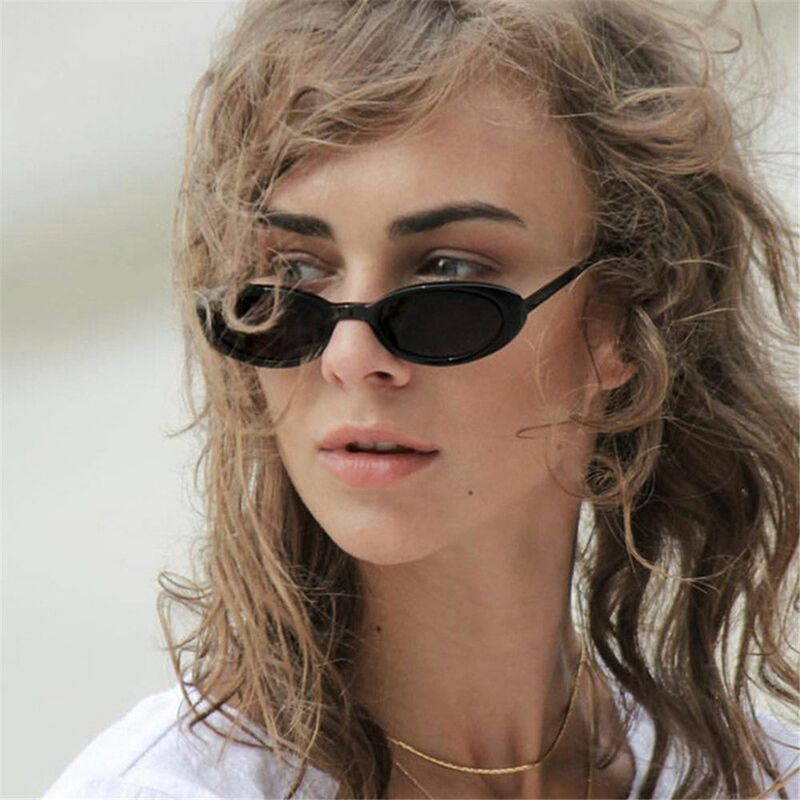 Mode Brillen Uv400 Streetwear Retro Ovale Zonnebril Kleine Montuur Zonnebril Dames Zonnebril