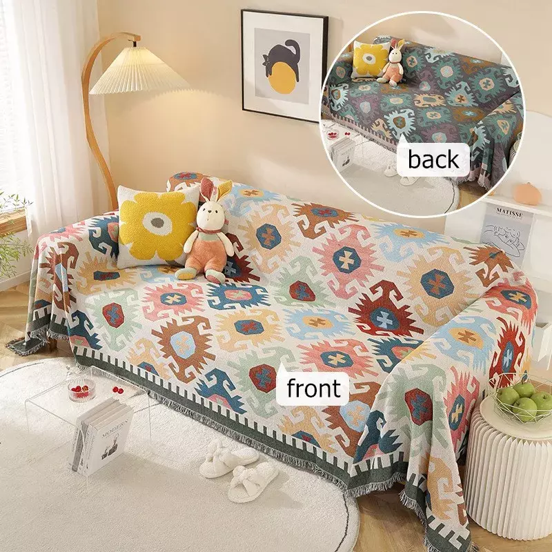 Плед в скандинавском стиле с кисточками, универсальная летняя декоративная подстилка для дивана, кровати, в стиле бохо, плед для пикника