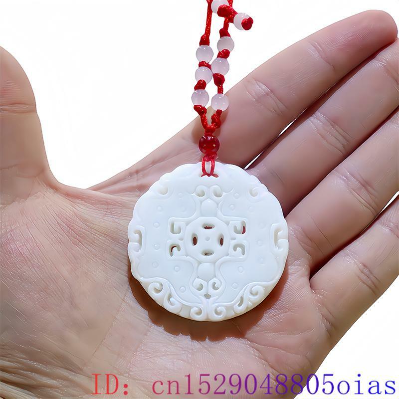 Natural White Real Jade Phoenix Pendant Necklace Talismans Carved Jewelry Charm Gift Luxury Gifts for Women Men Designer