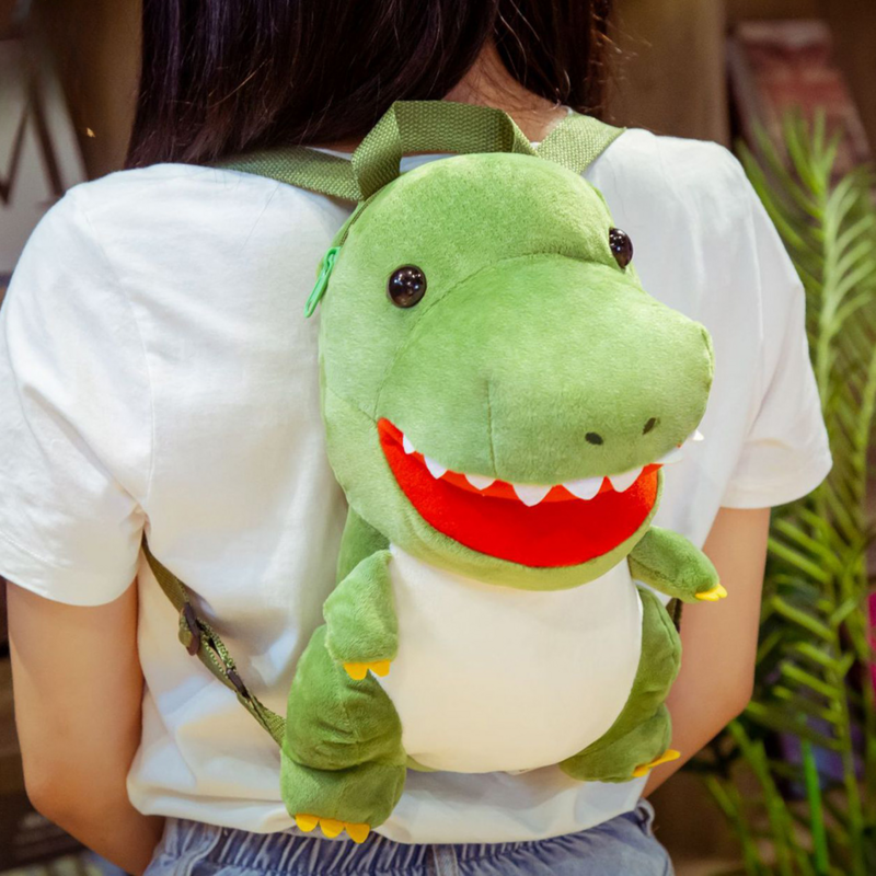 Sac à dos dinosaure 3D créatif pour enfants, sac à dos animal en peluche de dessin animé mignon pour enfants, porte-monnaie pour enfants, cadeaux pour garçon