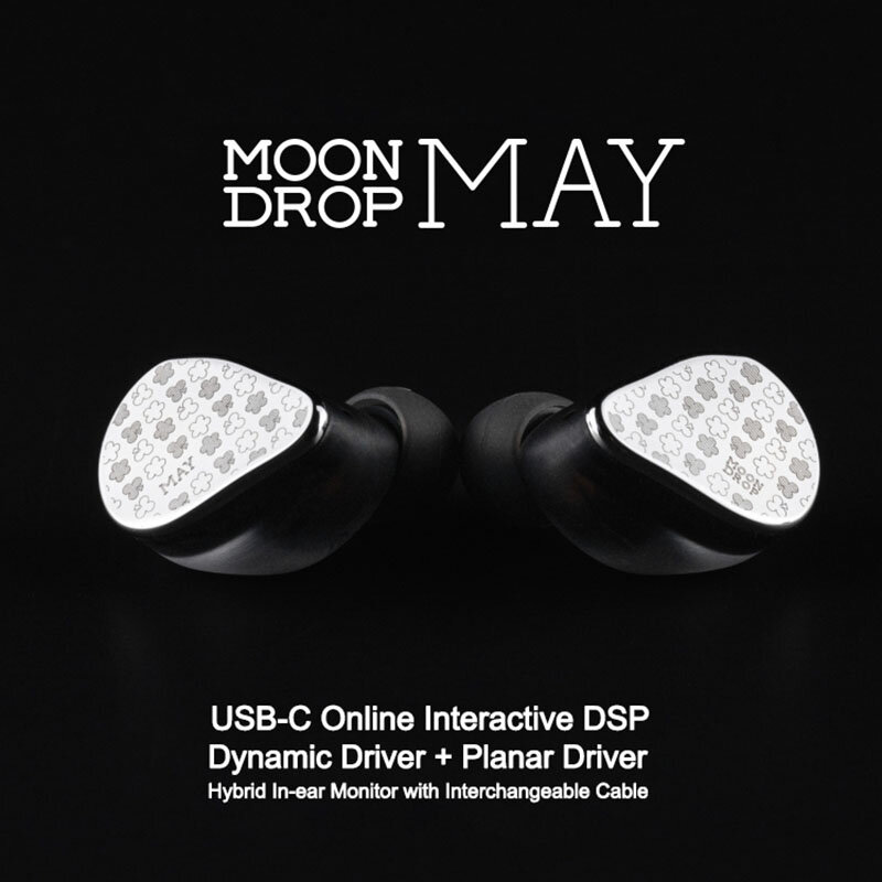 MOONDROP MAY DSP Headphones USB-C Online Interactive DSP Dynamic Driver Planar Driver Hybrid In-ear with Interchangeable Cable