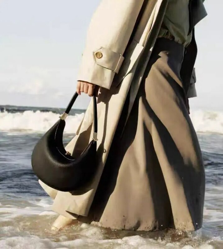 Songmont-Bolsa tiracolo feminina, bolsa axilas de ombro único, marca de luxo, moda lua