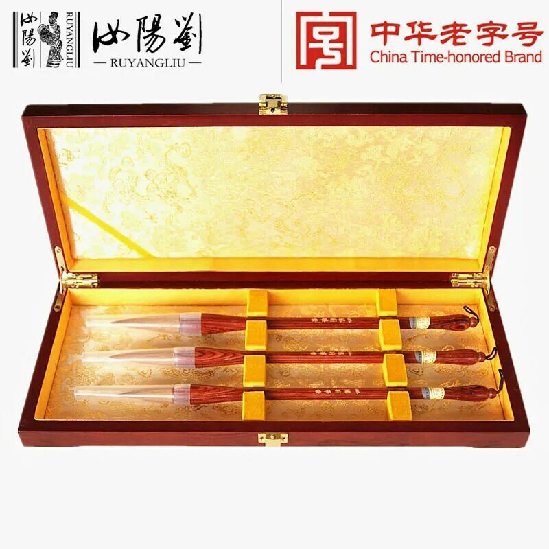 RUYANGLIU-Caligrafia Chinesa Brush Pen Set, Cabelo De Doninha, Escrita Tradicional Chinesa, Pincel De Pintura, Alta Qualidade
