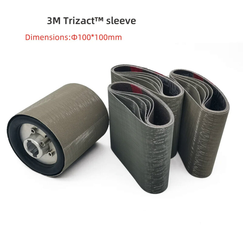 5 buah 237AA 3M lengan Trizact 100*283MM sabuk pengamplasan untuk lengan penggiling pita abrasif logam koneksi dengan rol ekspansi