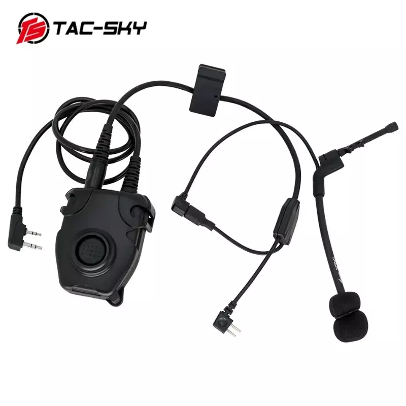 TS TAC-SKY Y-Wire cable kit for Pelto ComtacTactical headphones with microphone and for Pelto Ptt Kenwood plug