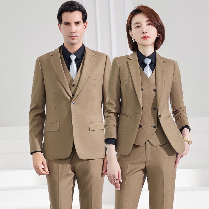 42 Suit men groom wedding dress handsome three-piece suit men's trendy Korean style suit