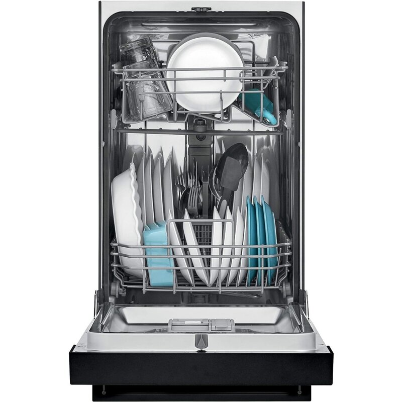 ADA Compact Front Control Dishwasher in Black with Dual Spray Arms, 52 dBA, includes room-of-choice delivery