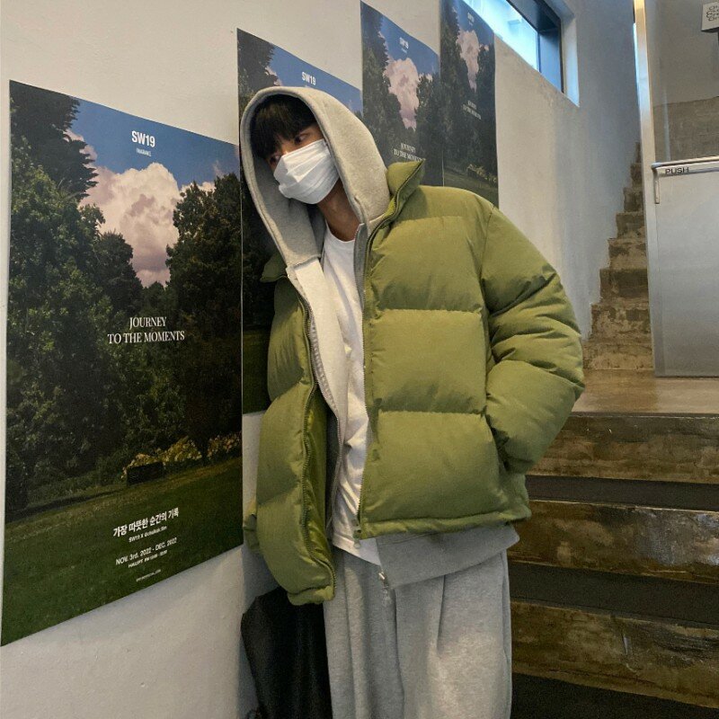 LAPPSTER-Youth Winter Harajuku Short Puffer Jacket Mens Streetwear Korean Fashions Coats Men Short Parkas Kpop Bubble Jackets