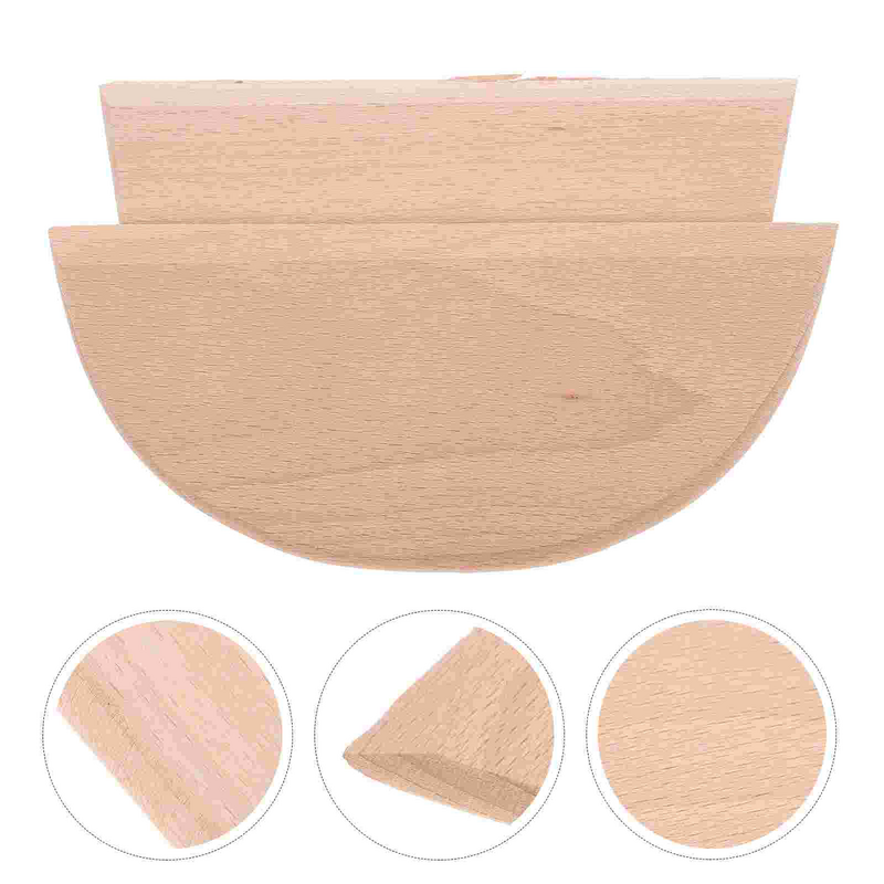 2pcs Wooden Scraper Chopper Dough Practical Baking Tool Semicircle Flour for Home Kitchen (Log Color, Semicircle Style,