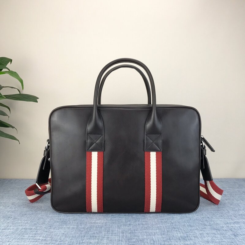 Luxury B Brand Briefcase Bag Fashion Design Business Causal Men Leather Shoulder Handbag Men's Cowhide Large Capacity Handbag