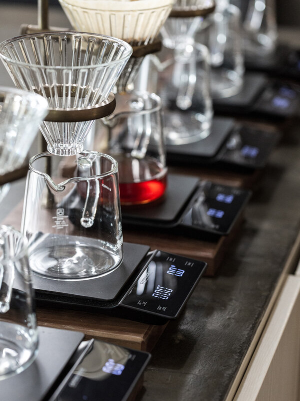 Inteligentna skala kawy do kuchni do jedzenia skala cyfrowa waga elektroniczna z zegarem precyzyjna biżuteria skala Mini waga analityczna domowego