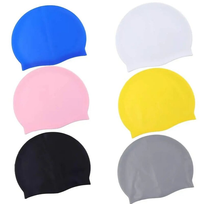 Silicone Elastic Swimming Cap, Waterproof Swim Hat for Men, Women, Adulto, Kids, Long Hair Pool Caps, Protect Ears, Swimming Equipment