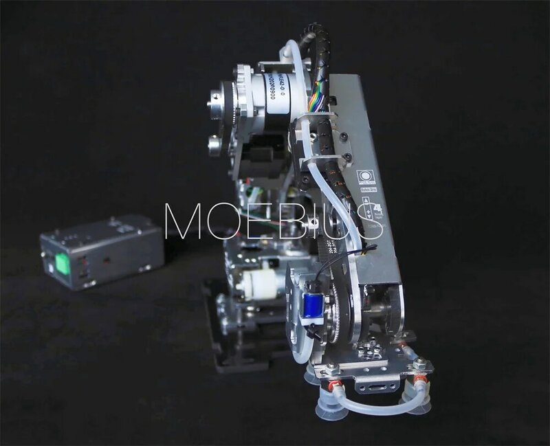 MOEBIUS Robot logam 4 DOF, lengan Robot logam dengan pompa isap, Motor Stepper untuk Model Robot industri Arduino cakar Multi sumbu