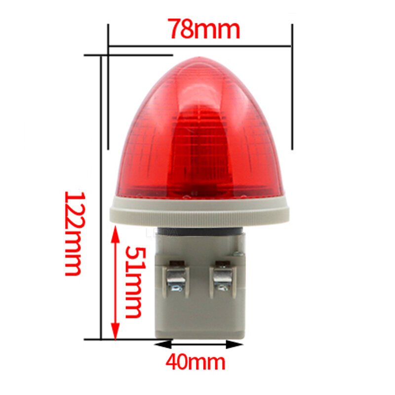 1 Buah N-TX Lampu Peringatan Kecil Tanpa Suara LED Lampu Alarm Stroboskopik Merah Kuning Hijau Biru