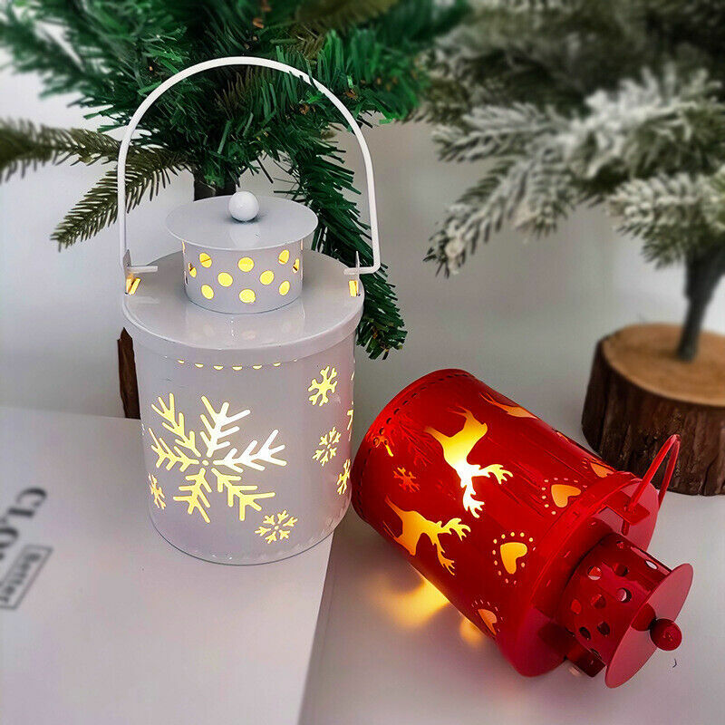크리스마스 촛불 LED 작은 랜턴 바람 조명 전자 촛불, 북유럽 스타일 크리에이티브 2024 산타 야간 램프 장식