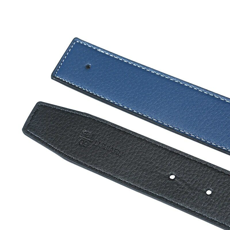 Cinturón de cuero genuino sin hebilla para hombre, cinturón de marca de lujo de alta calidad, informal, de negocios, 3,8 CM, nuevo