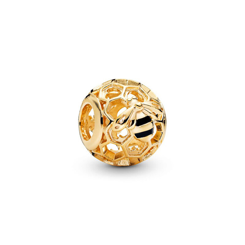 925 perak murni warna emas keluarga pohon hati mahkota liontin jimat cocok asli gelang Pandora hadiah wanita untuk membuat perhiasan