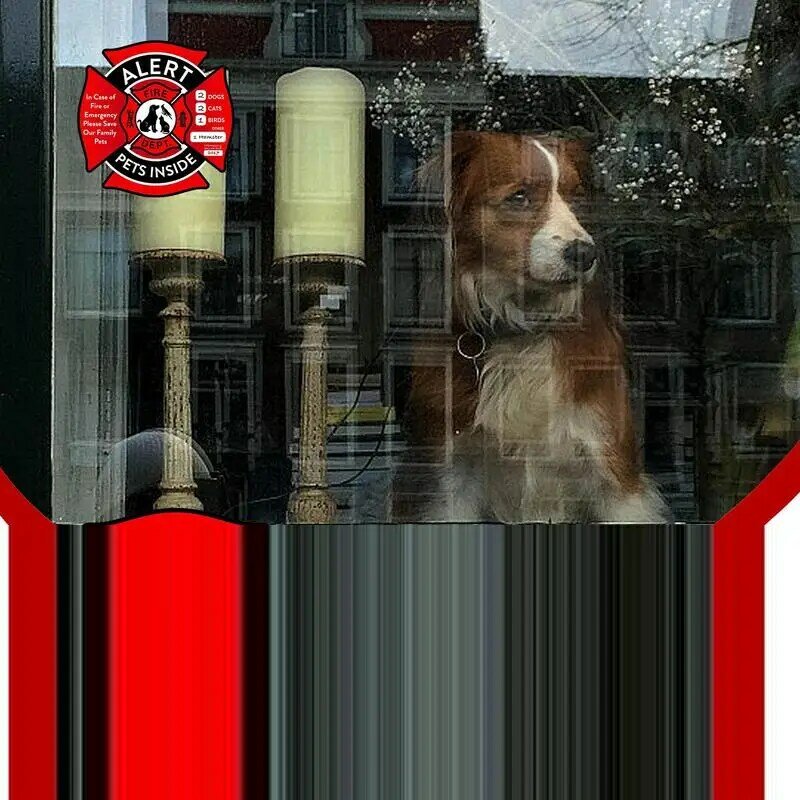 Save Our Pets Window Cling Pets Inside Fire Rescue Stickers UV Fade Resistant Alert Safety Fire Rescue Sticker Pet In House Sign