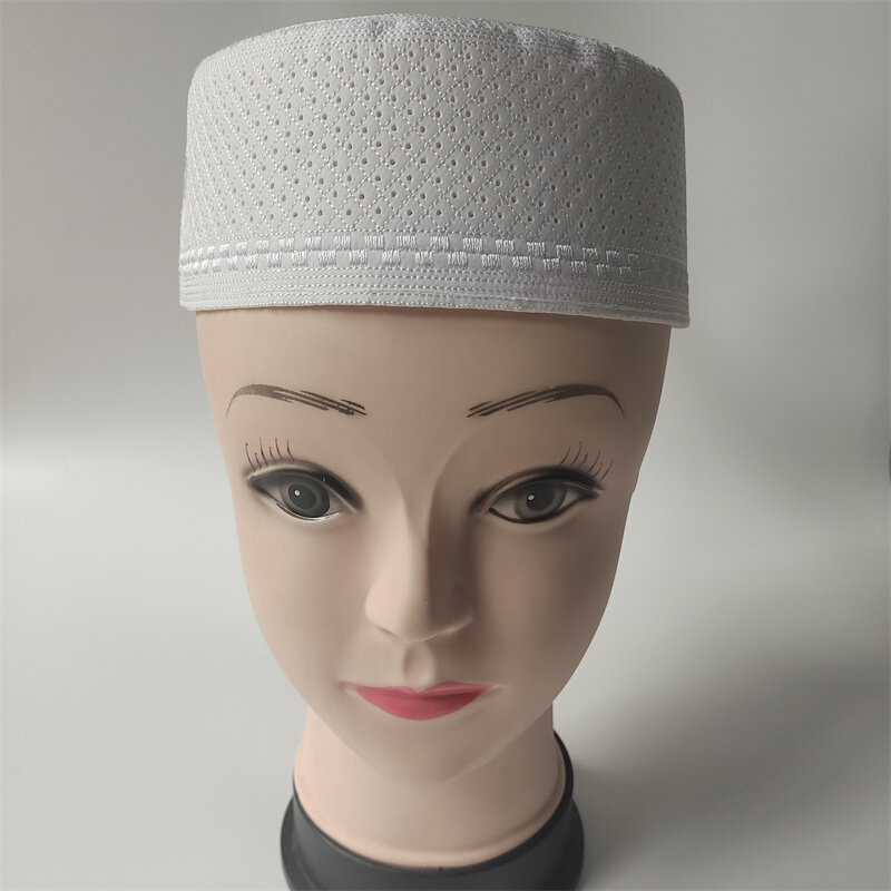 Topi Muslim untuk pria, pakaian gratis pengiriman topi doa Kufi aksesoris Islami Hijab Arab Saudi bordir Yahudi