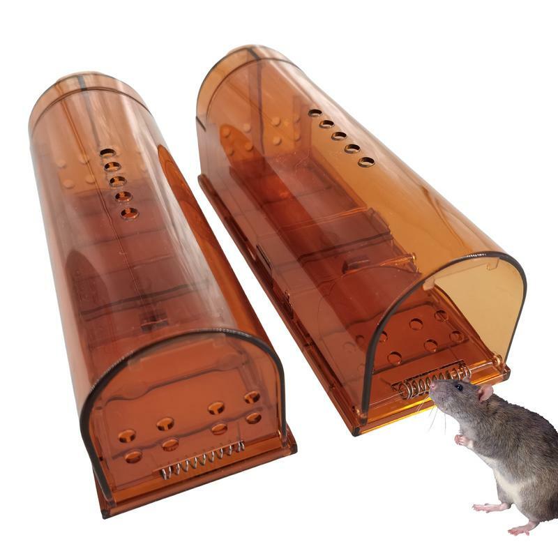 Armadilha de roedores humanos reutilizáveis, coletor de mouse doméstico, ratoeira inteligente para jardim interno e externo, empresa segura, 2 pcs
