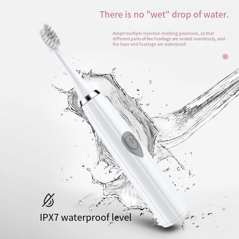 Sonic escova de dentes tipo bateria elétrica para adultos ultra sonic automático vibrador branqueamento ipx7 à prova dwaterproof água 3 cabeça da escova