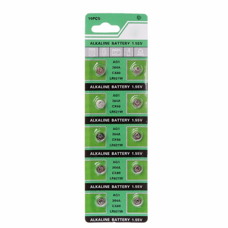 Paquet 10 piles bouton polyvalentes 1.55V, pour appareil électronique LR621, pile bouton alcaline domestique