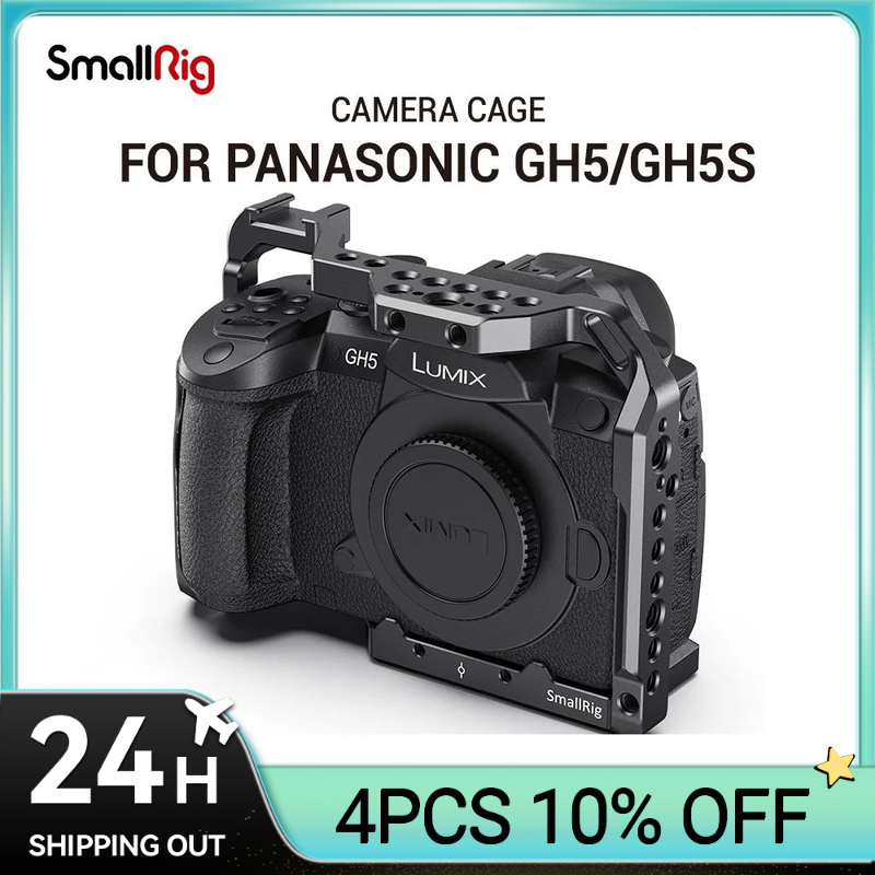 Jaula de cámara SmallRig para Panasonic GH5 y GH5S con montaje de zapata fría para soporte de Monitor luz de Flash opciones DIY 2646