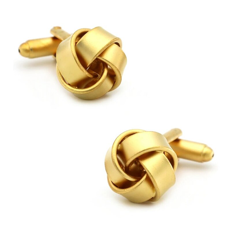 IGame-Brass Material Woven Ball Design Abotoaduras para Homens, Moda Knot Cuff Links, Qualidade