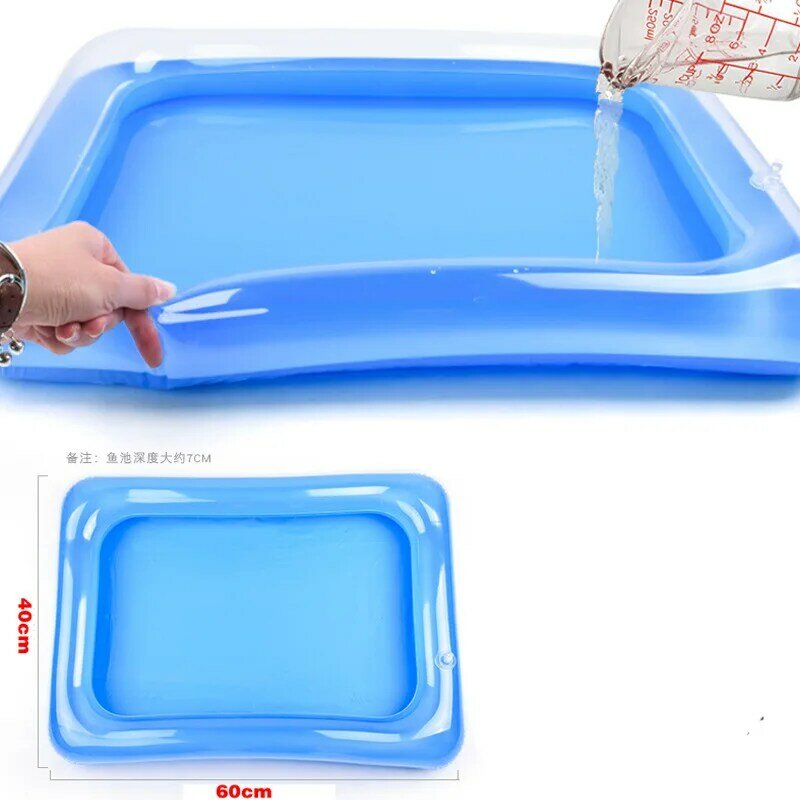 Inflatable Pool Toy Beach Fishing Tray Inflatable Pool Rectangular 60x45cm Beach Accessories