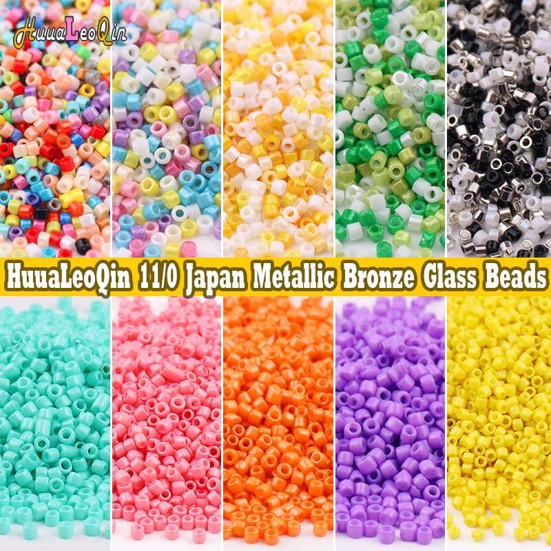 Metallic Bronze Glass Spacer Beads para Fazer Jóias, Japão, Uniforme, DIY, Acessórios de Costura, 11 0, 5g, 10g, 1.6mm