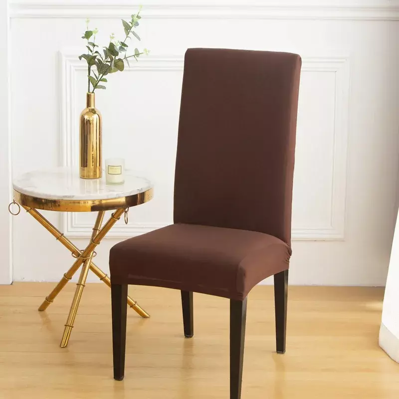 Solid Color Chair Cover Kitchen Dining Elastic Chair Slipcover Furniture Protector Wedding Office Living Room Hotel Home Decor