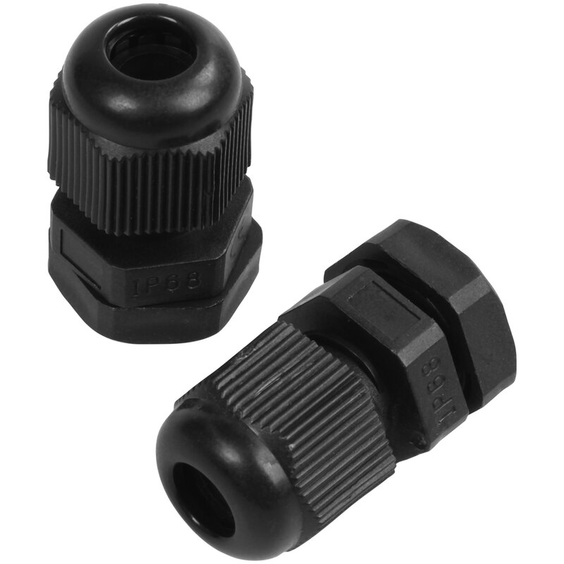 PG7-alivio de tensión impermeable de nailon negro, agarre de Cable, glándula de Cable, 3,5-6mm, 50 piezas