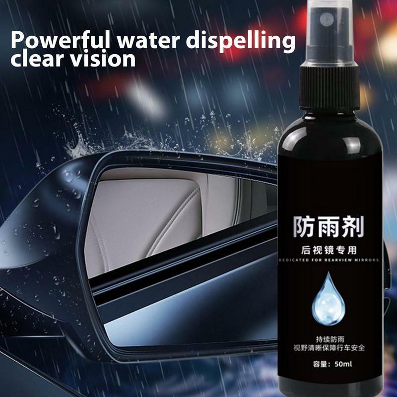 สเปรย์ที่บังแดดหน้ารถยนต์50มล. น้ำฝนและสารป้องกันหมอกสำหรับผลิตภัณฑ์ดูแลกระจกแก้วสำหรับกระจกมองหลังหน้าต่างรถยนต์