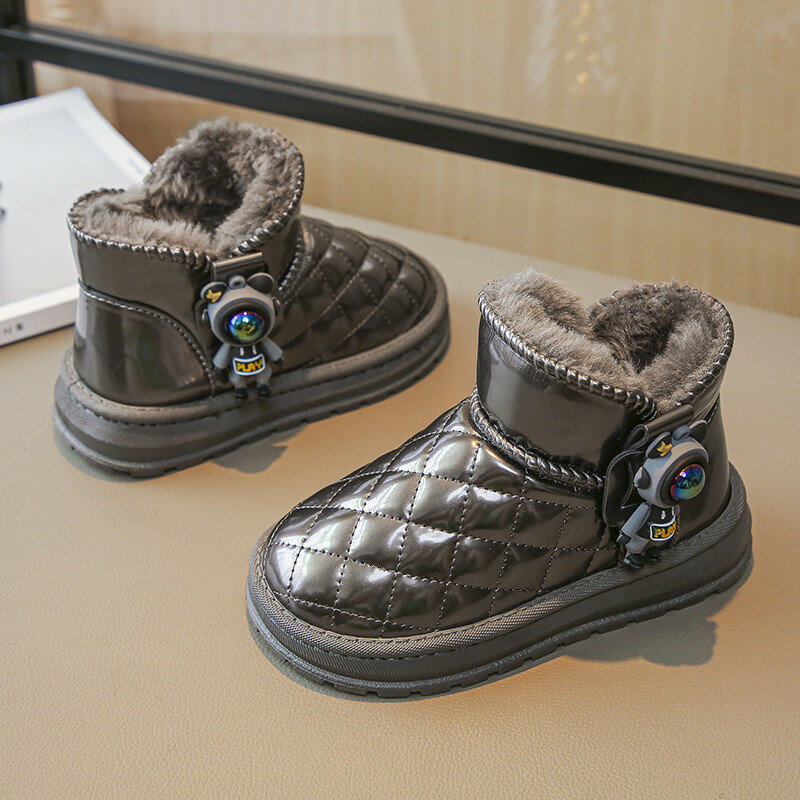 Botas de nieve gruesas y afelpadas para niña, zapatos cálidos de moda para estudiantes, versión coreana, invierno, 2023