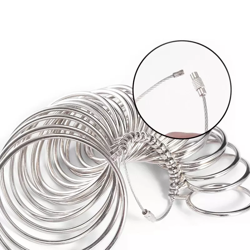 Gelang perhiasan logam, alat ukur lingkaran pergelangan tangan dapat dilepas
