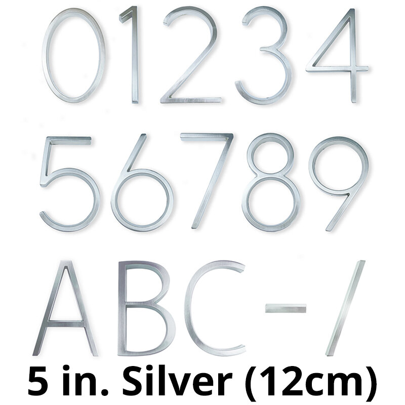 4 / 5/ 6 pulgadas Número de casa, aleación de Zinc, aluminio, acero inoxidable, negro, plata, blanco, dorado