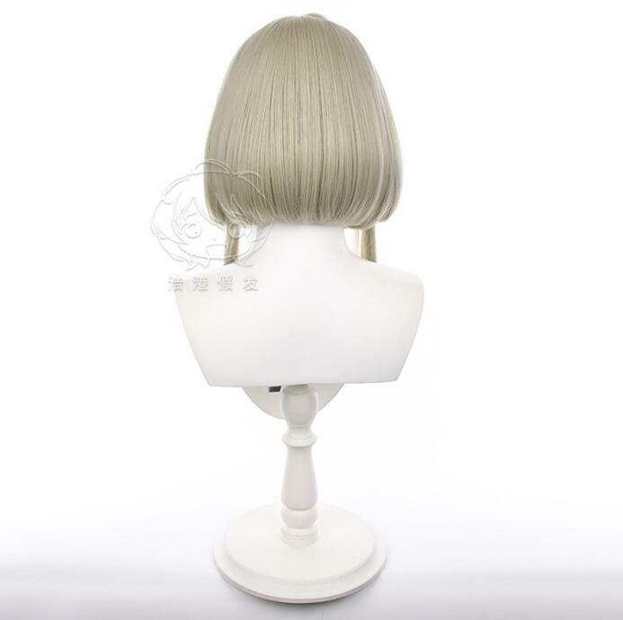 Genshin rambut palsu Marionette Impact sandron Wig sintetis panjang lurus ringan Linen permainan Cosplay untuk pesta