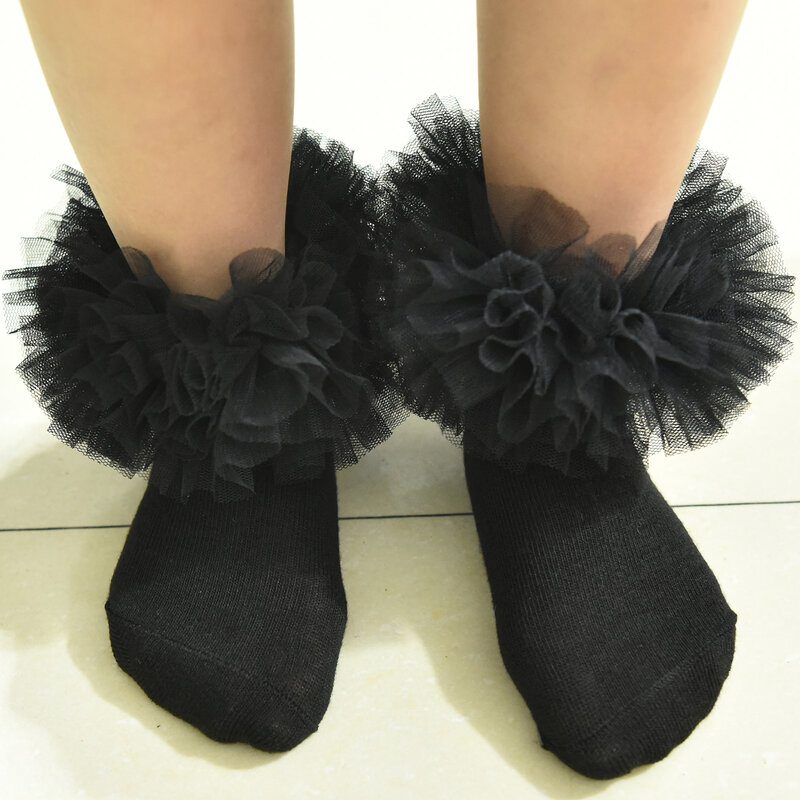 Носки для девочек с рюшами, пушистые носки с рюшами для принцесс, для новорожденных/малышей/девочек